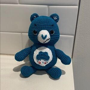 Care Bears Grumpy Bear Handcrafted Crochet Amigurumi Stuffed Toy 80s Nostalgia
